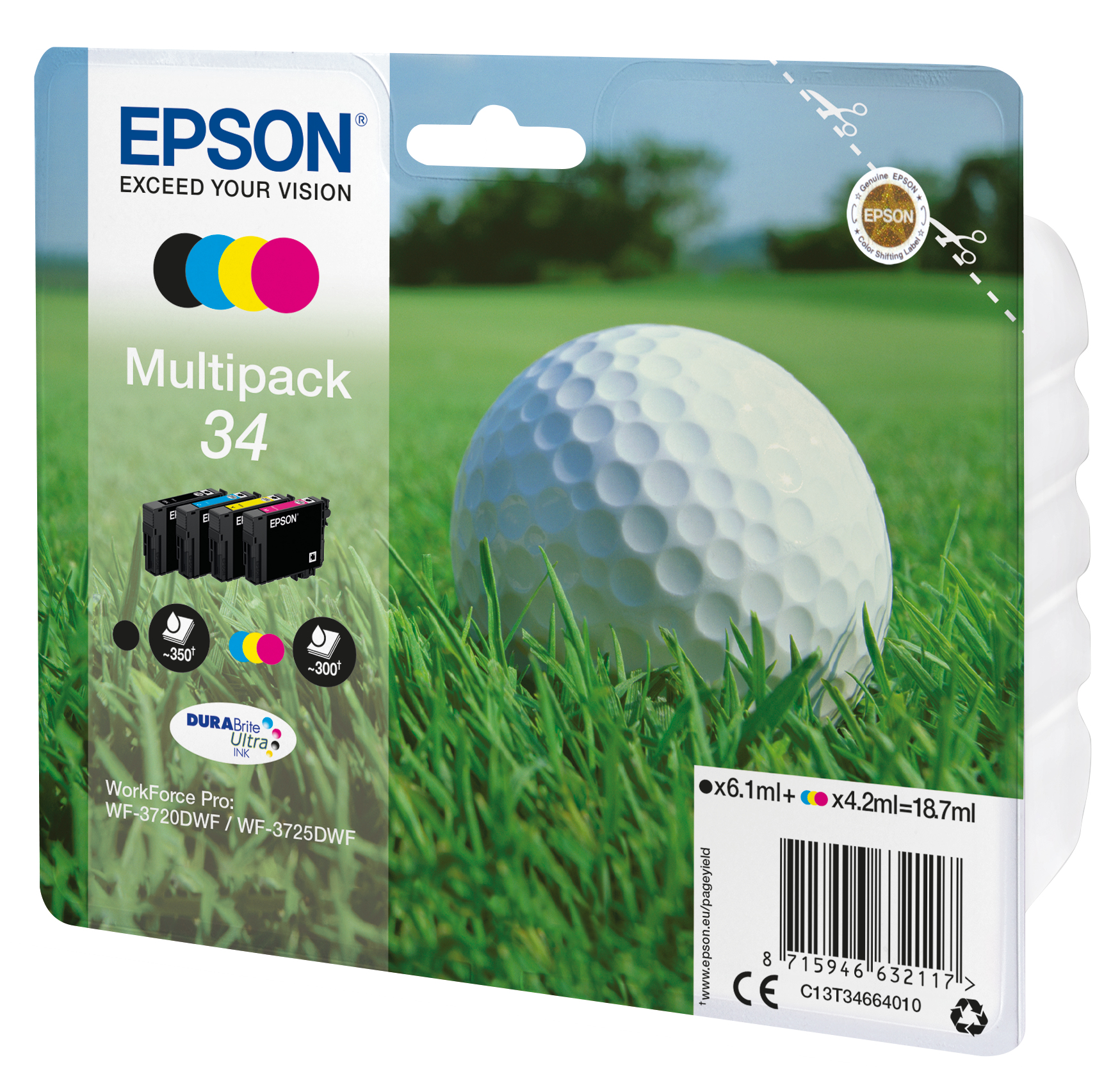 foto del prodotto epson golf ball multipack 4 colours 34 durabrite ultra ink