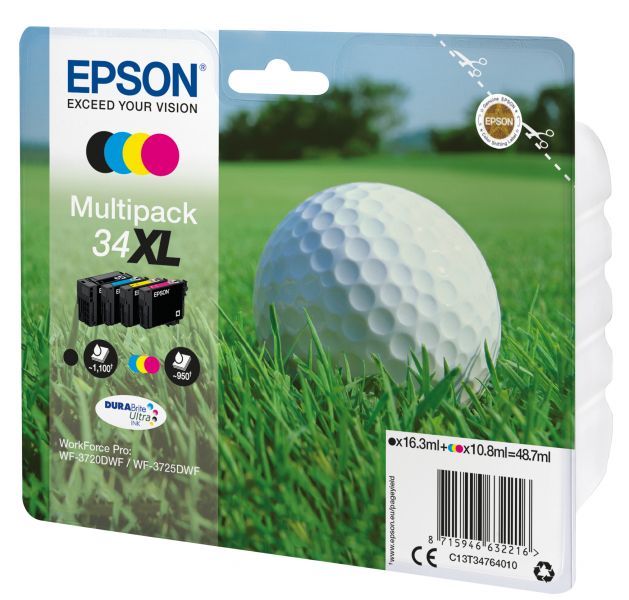 foto del prodotto epson golf ball multipack 4 colours 34xl durabrite ultra ink