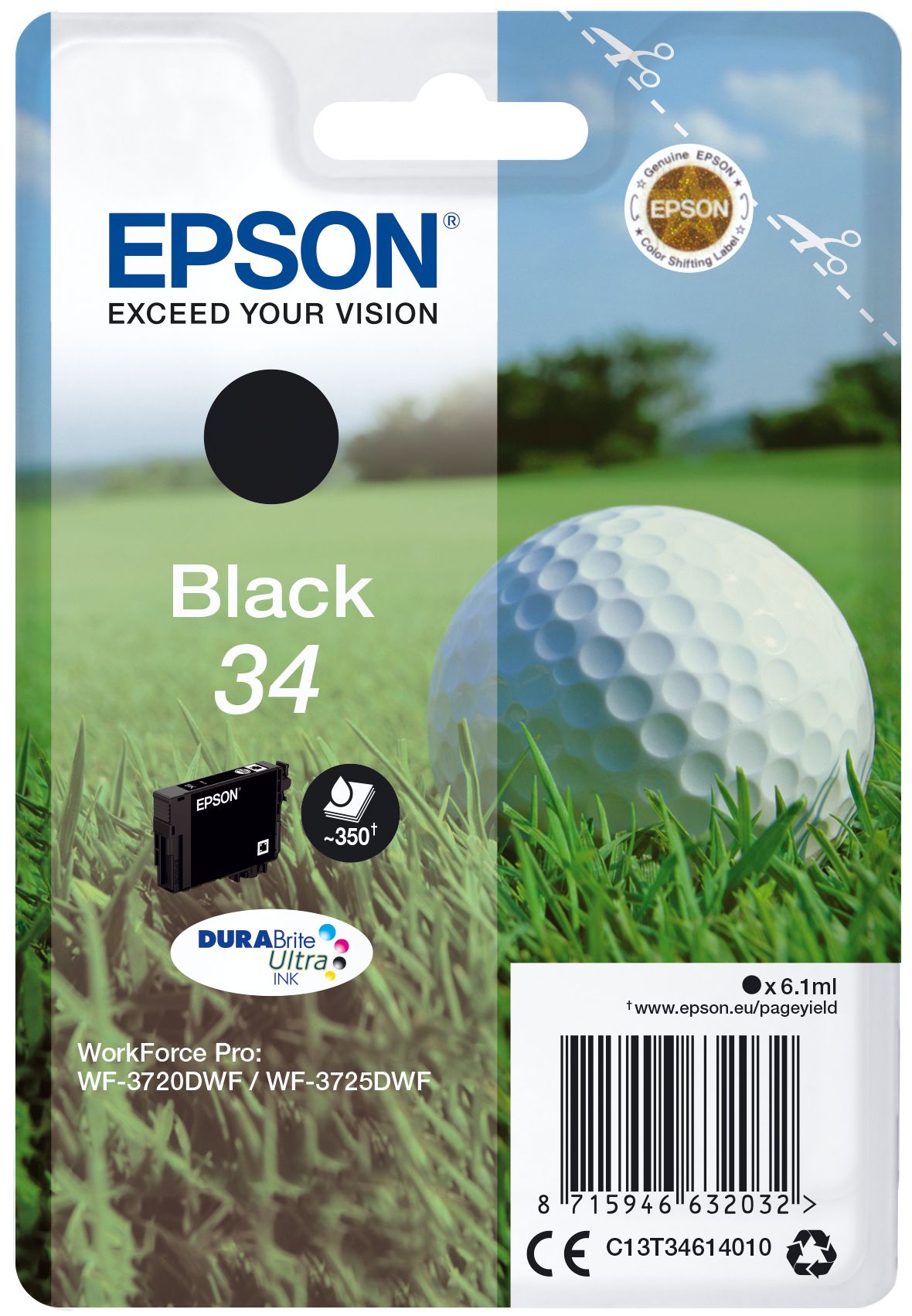 foto del prodotto epson golf ball singlepack black 34 durabrite ultra ink