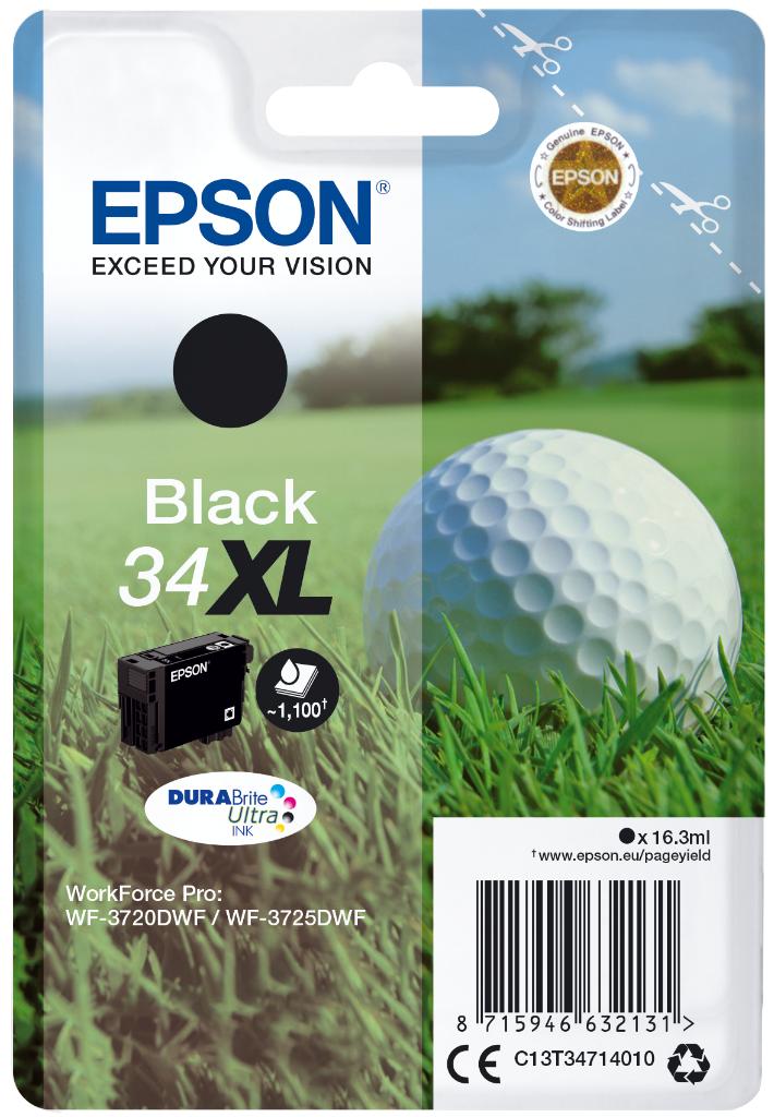 foto del prodotto epson golf ball singlepack black 34xl durabrite ultra ink