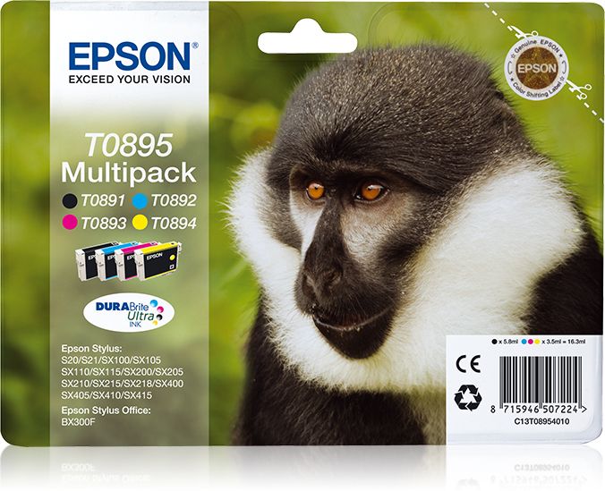 foto del prodotto epson monkey multipack 4 colori nero,ciano,magenta e giallo