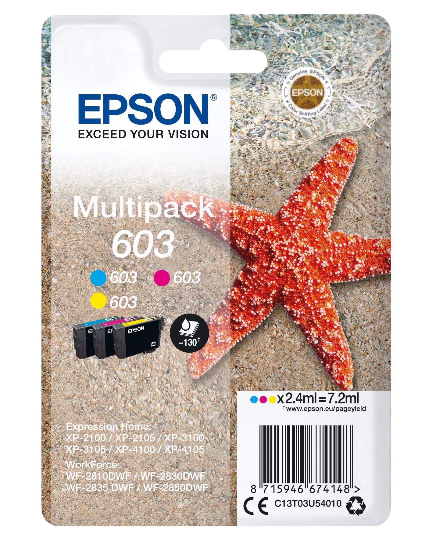 foto del prodotto epson multipack 3 colours 603 ink
