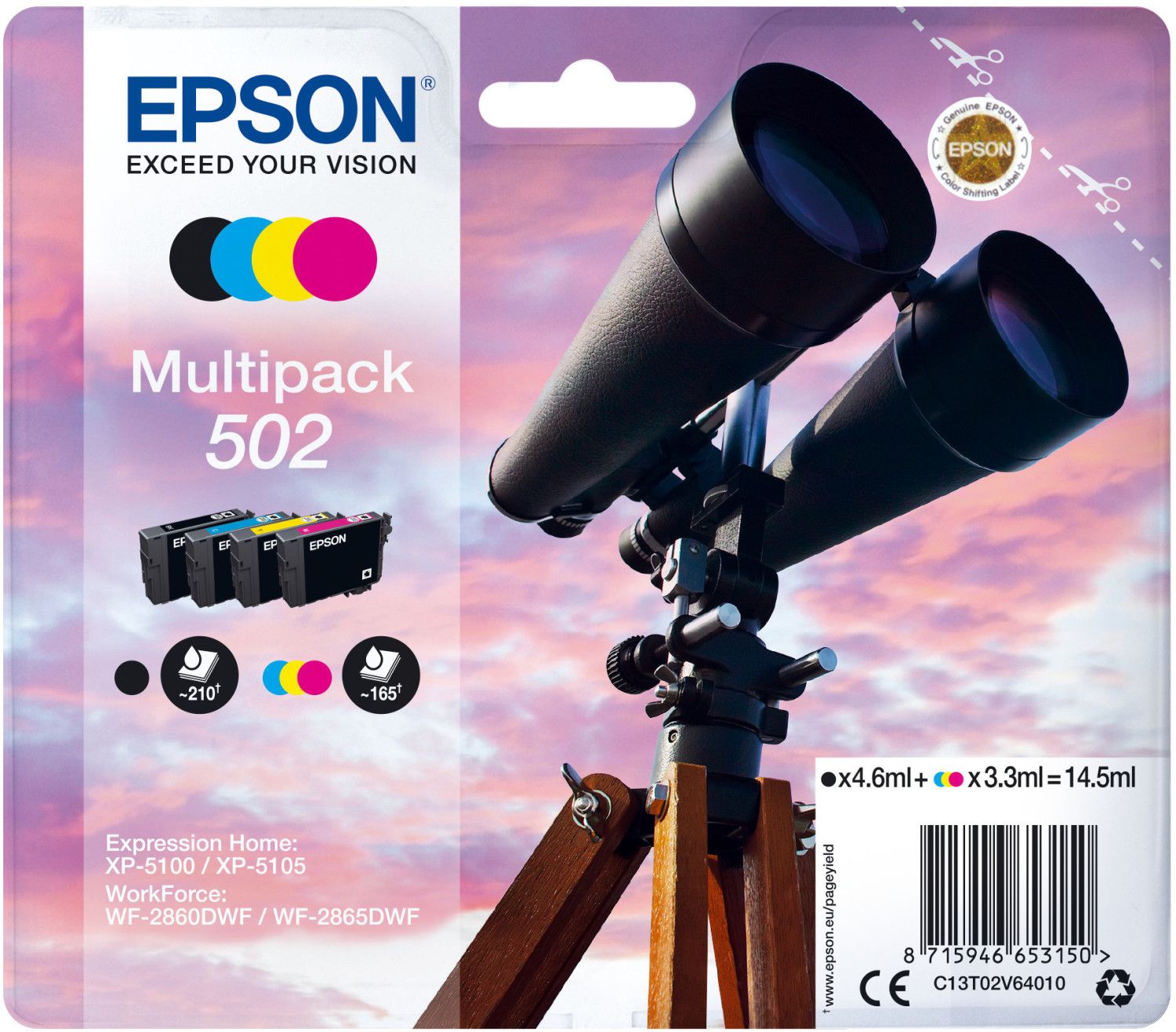 foto del prodotto epson multipack 4 colours 502 ink
