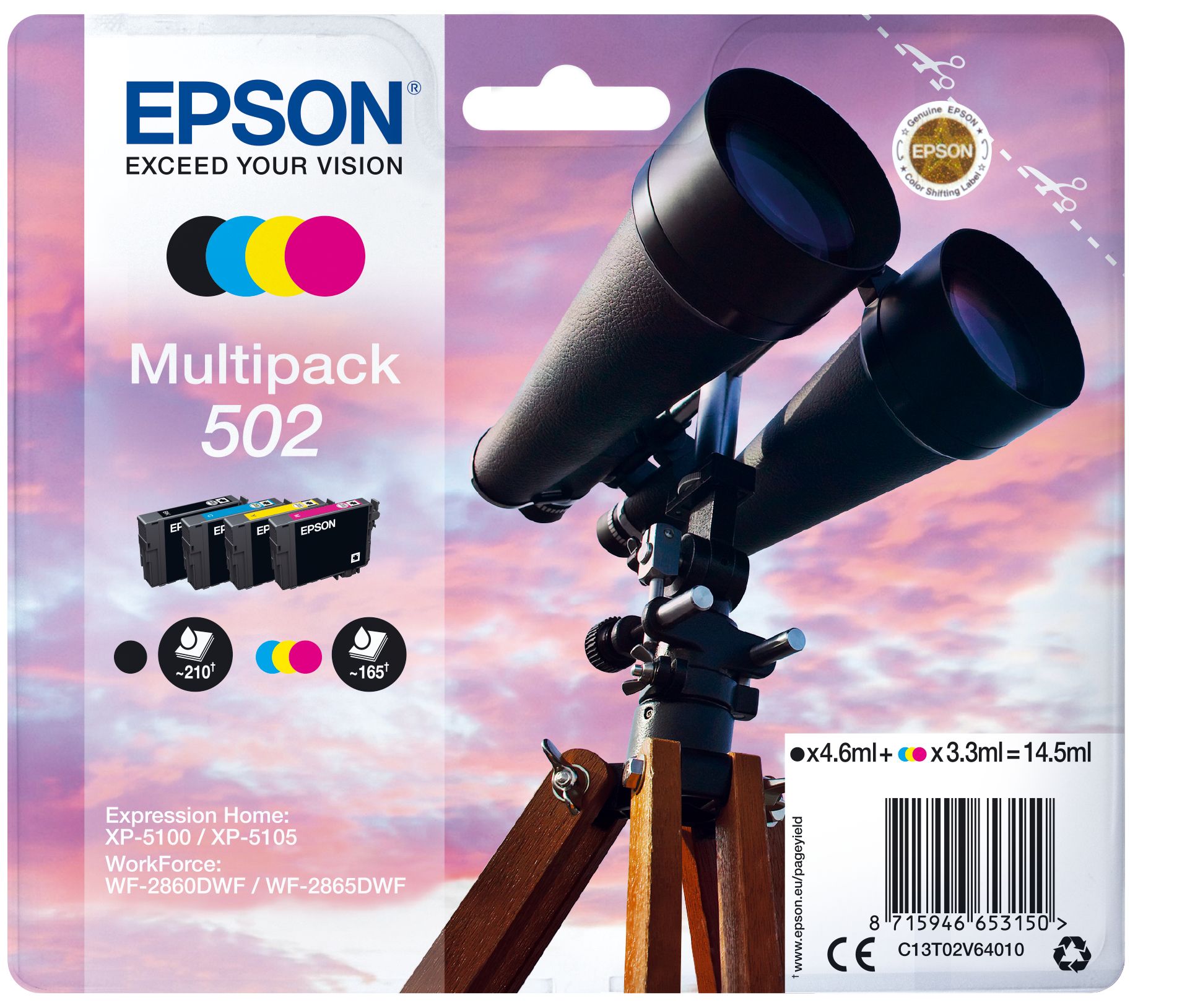 foto del prodotto epson multipack 4 colours 502 ink