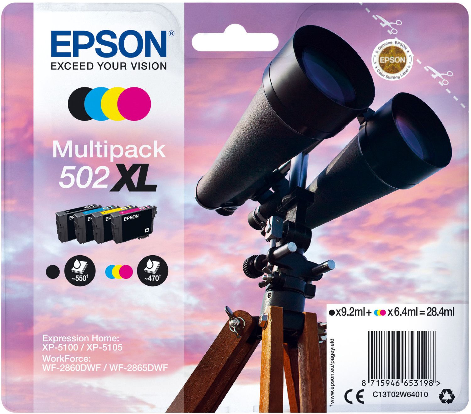 foto del prodotto epson multipack 4 colours 502xl ink