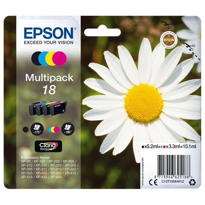 foto del prodotto epson multipack margherita n.4 cartucce