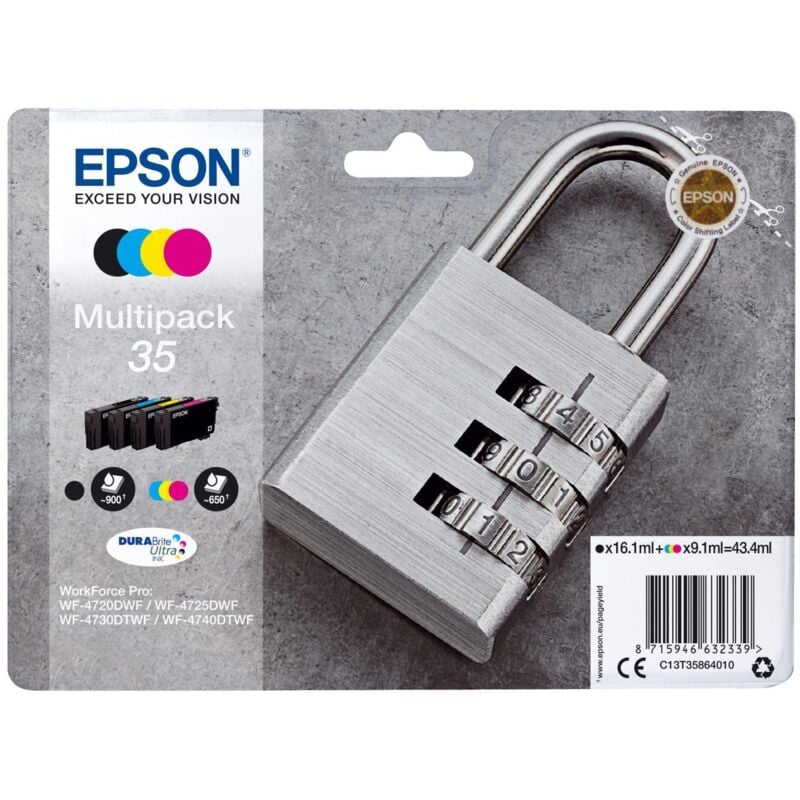 foto del prodotto epson padlock c13t35864010 cartuccia d'inchiostro 1 pz originale resa standard nero, ciano, magenta, giallo