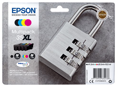 foto del prodotto epson padlock multipack 4 colours 35xl durabrite ultra ink