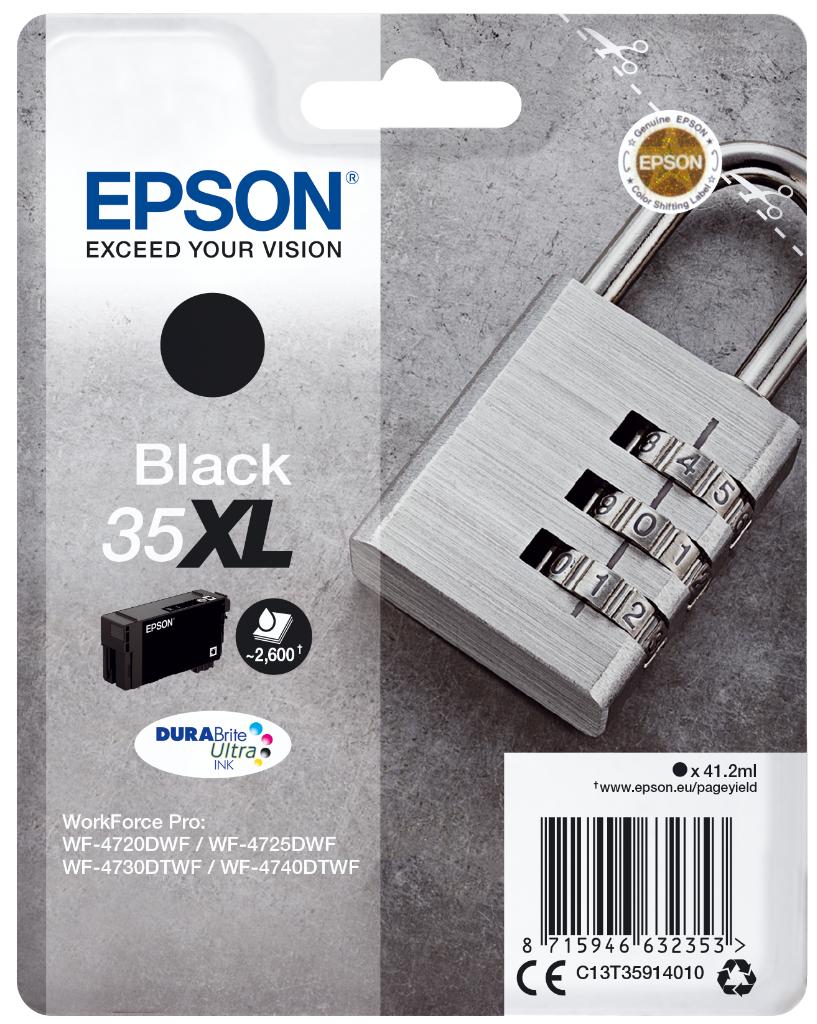 foto del prodotto epson padlock singlepack black 35xl durabrite ultra ink