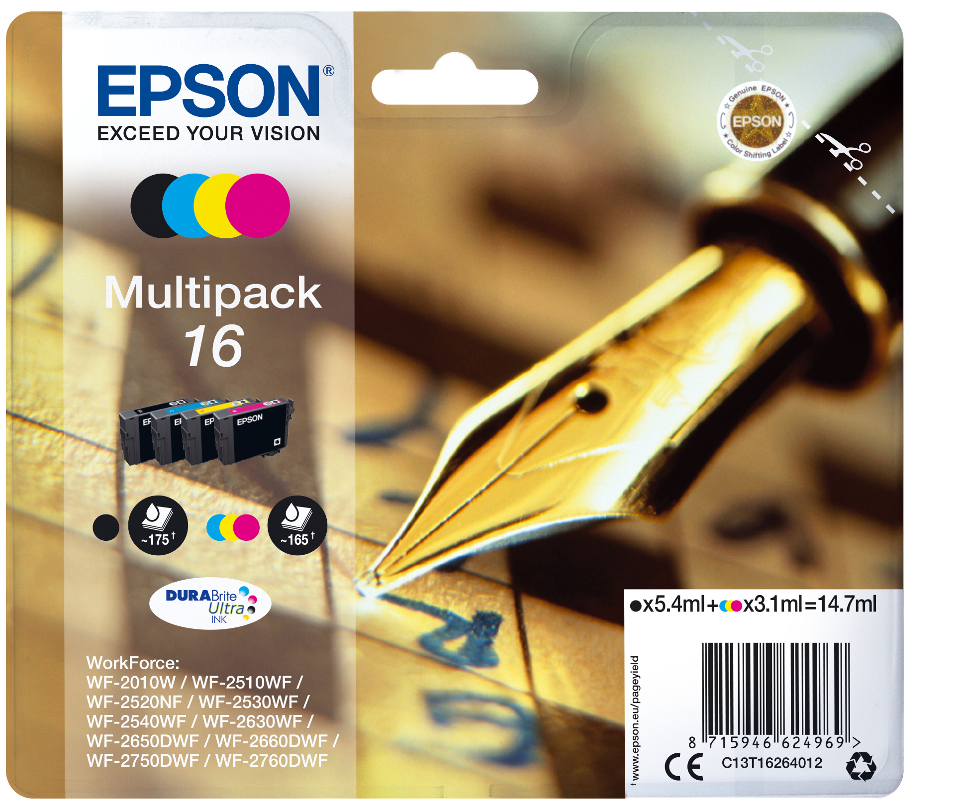 foto del prodotto epson pen and crossword multipack penna e cruciverba 4 colori inchiostri durabrite ultra 16