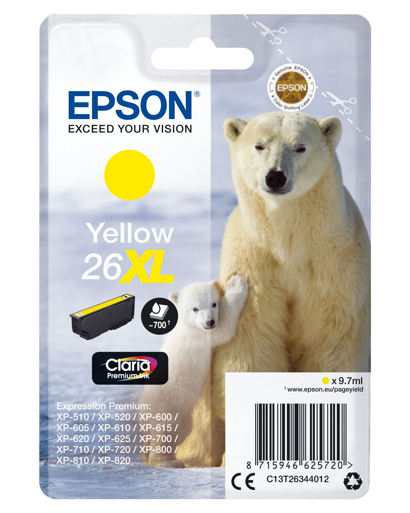 foto del prodotto epson polar bear cartuccia giallo xl