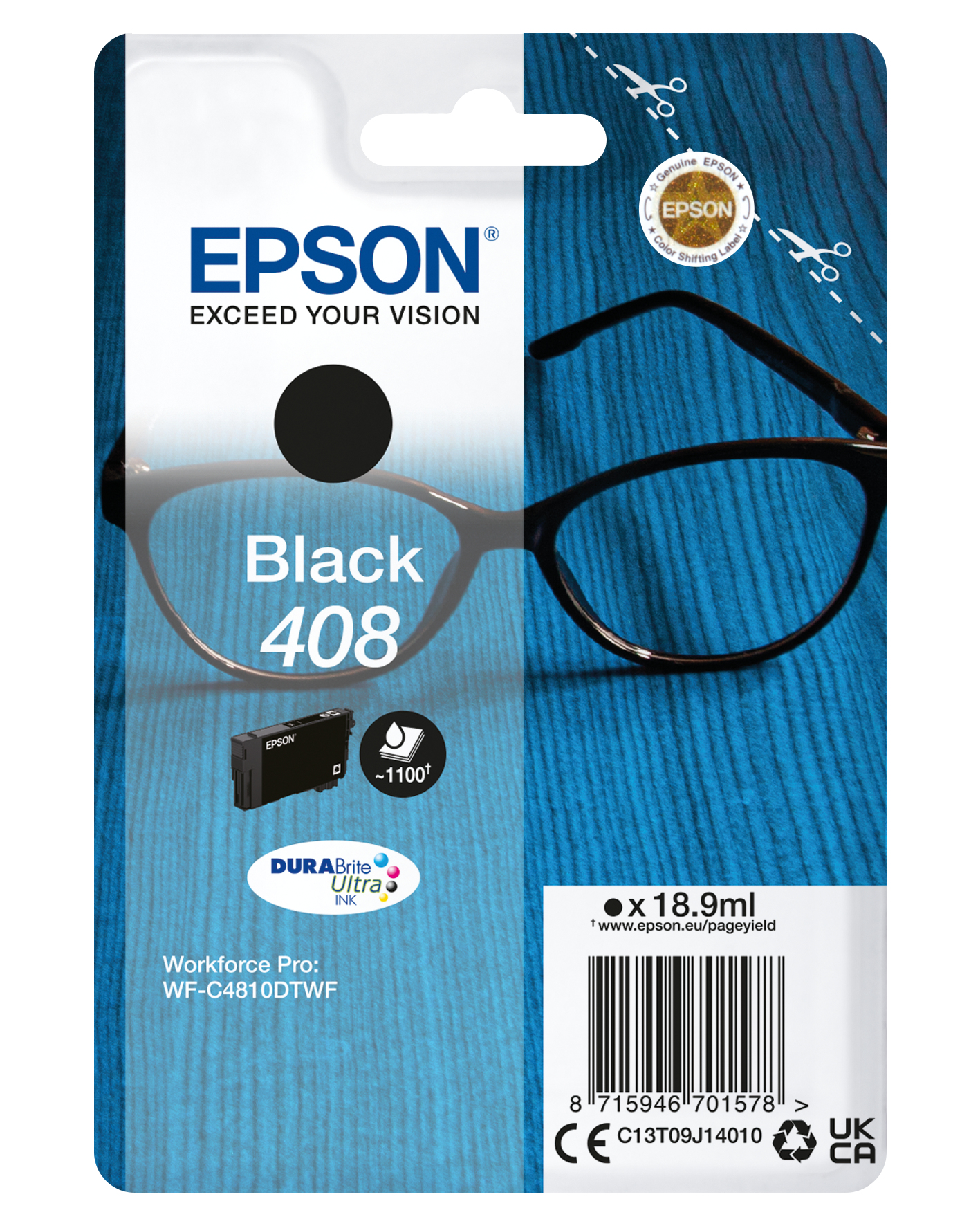foto del prodotto epson singlepack black 408 durabrite ultra ink