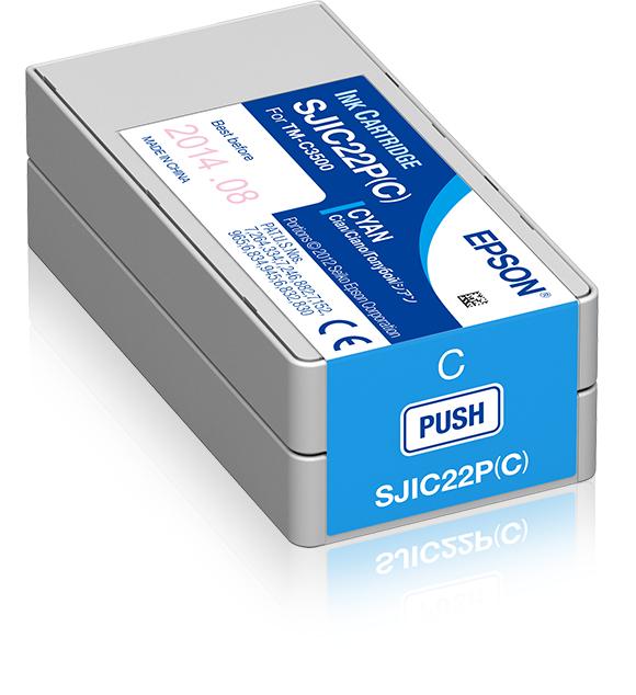foto del prodotto epson sjic22p c ink cartridge for colorworks c3500 cyan 