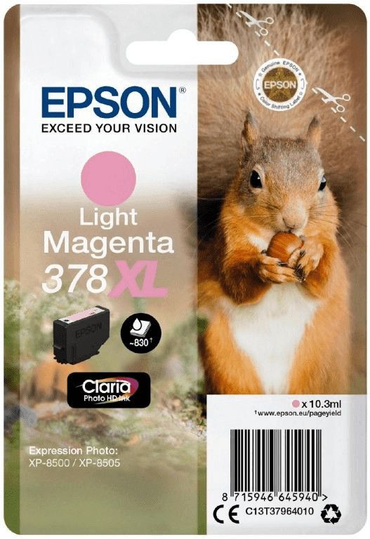 foto del prodotto epson squirrel singlepack light magenta 378xl claria photo hd ink