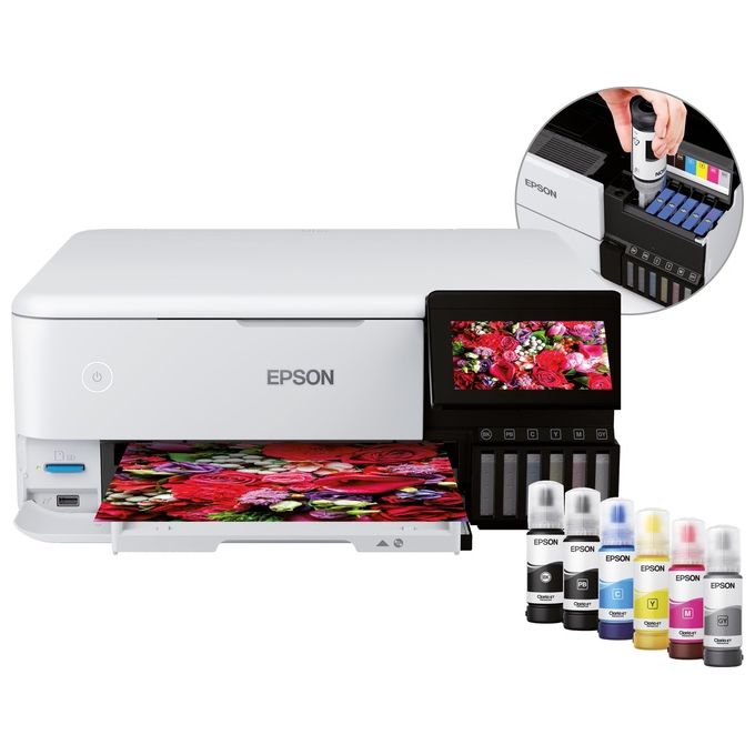 foto del prodotto epson stampante inkjet multifunzione ecotank et-8500 risoluzione 5760x1440 dpi a4 wi-fi bianca