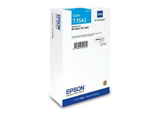 foto del prodotto epson t7542 cartuccia d inchiostro 1 pz originale rendimento ultra elevato ciano