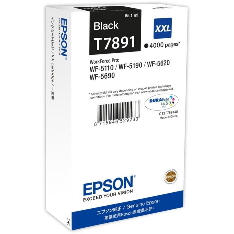 foto del prodotto epson t7891 cartuccia d'inchiostro 1 pz originale resa extra elevata nero