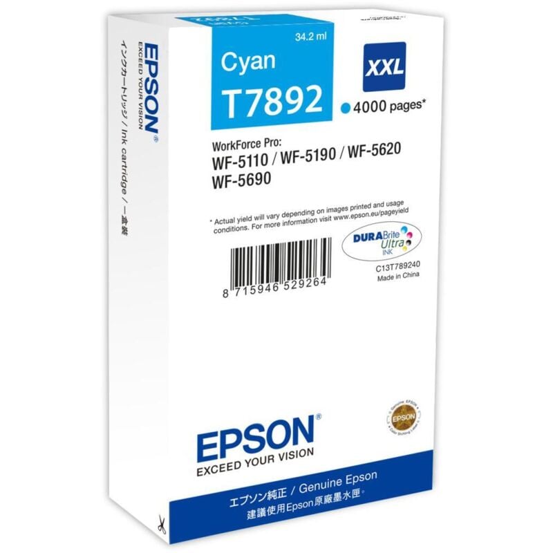 foto del prodotto epson t7892 cartuccia d'inchiostro 1 pz originale resa extra elevata super