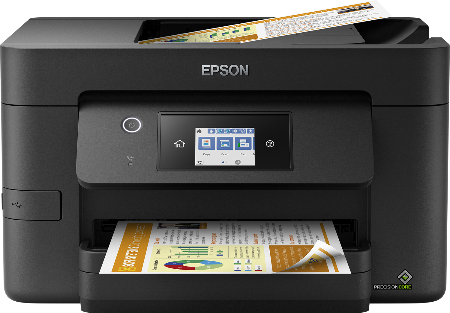 foto del prodotto epson workforce pro wf 3825dwf, stampante multifunzione a4 getto d inchiostro stampa, scansione, copia , display lcd 6.8cm, wifi direct, 3 mesi inchiostro incluso con readyprint