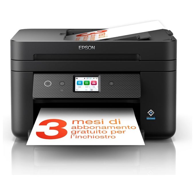 foto del prodotto epson workforce wf-2960dwf stampante multifunzione a4 a getto d'inchiostro (stampa fronte retro, scansione, copia, fax) display touch screen 6.1”, adf, wifi, ethernet, stampa da mobile, airprint, nero