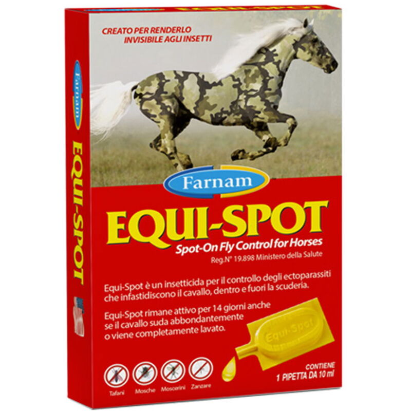 foto del prodotto equi-spot farnam insetticida spot-on 1 pipetta 10 ml per il controllo di tafani, mosche, zanzare e zecche che infastidiscono i cavalli