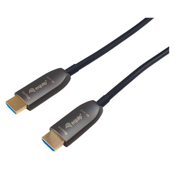 foto del prodotto equip 119422 cavo armato ottico attivo hdmi 2.1, 50 m, 8k 60hz, 4k 120hz, 48gbps