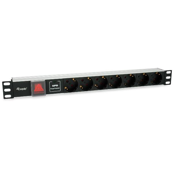 foto del prodotto equip 333309 unit di distribuzione dell energia pdu 7 presa e ac 1u nero, argento