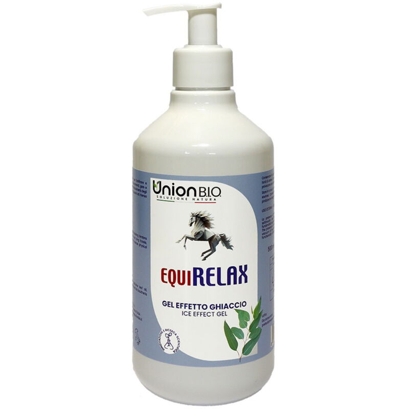 foto del prodotto equirelax gel effetto ghiaccio che tonifica e rilassa i muscoli per cavalli 500 ml