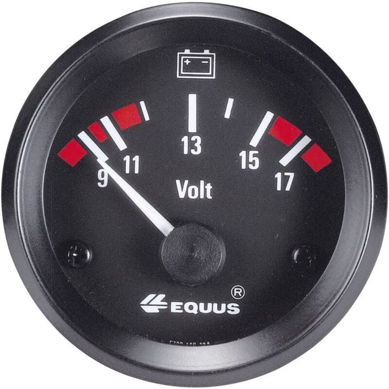 foto del prodotto equus voltmetro 842060 strumento da incasso campo di misura 9 17 v standart giallo, rosso, verde 52 mm