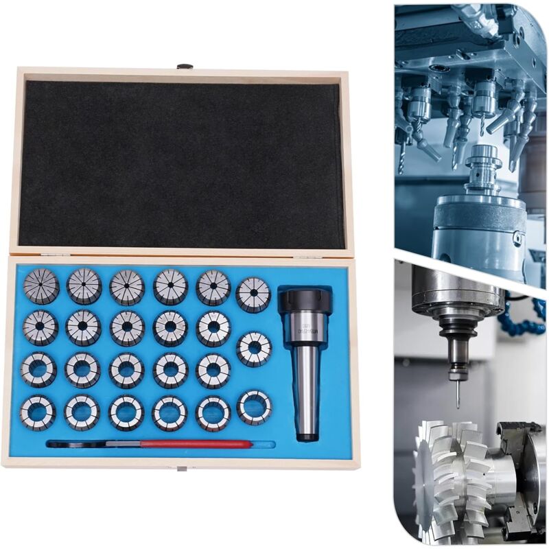 foto del prodotto er40 set di 23 pinze, 4 26 mm, m16 mk4, con chiave inglese per postazioni di lavoro cnc, macchina per incisione e tornitura per fresatura,