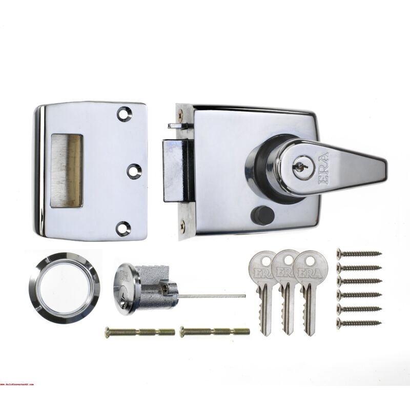 foto del prodotto era 193 37 1 60mm nightlatch ad alta sicurezza con corpo cromato lucido