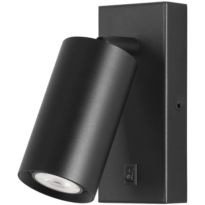foto del prodotto era aplique de pared para dormitorio gu10. luz de lectura de dise o minimalista de color negro. con interruptor on o