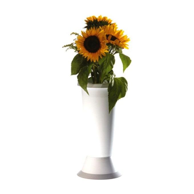 foto del prodotto erba vaso fiori jolly con base bianco cm 18 h 45