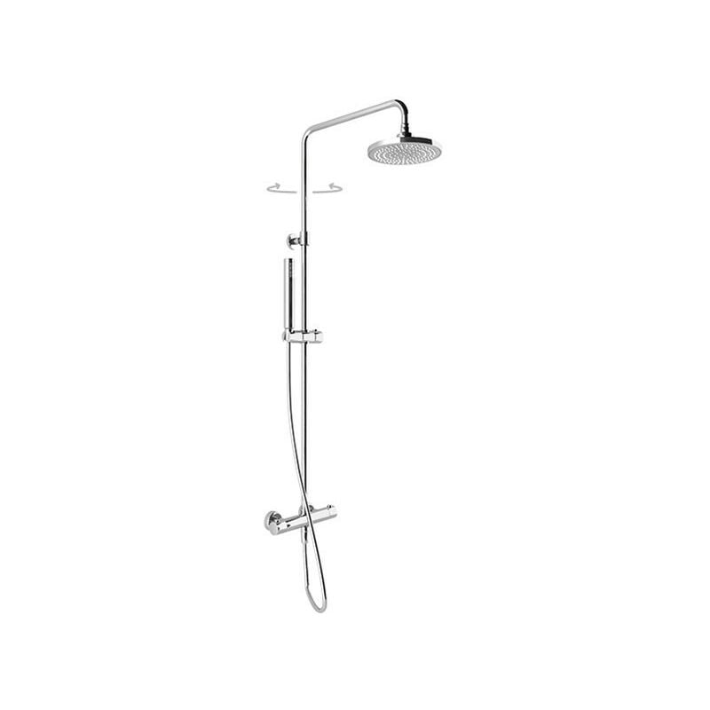 foto del prodotto ercos - colonna doccia tonda con termostatico + soffione 200 inox 2mm