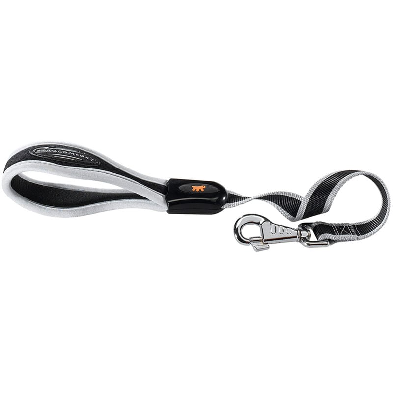 foto del prodotto ergocomfort g guinzaglio in nylon con impugnatura ergonomica in vari colori e misure. variante gm25 55 misure 25 mm x l 55 cm argento