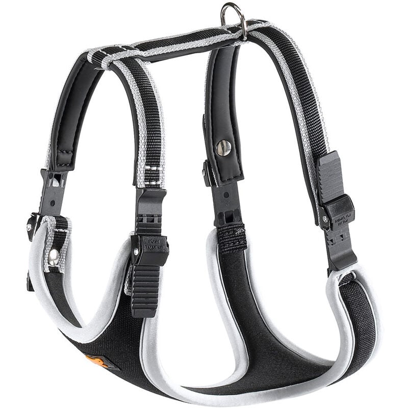 foto del prodotto ergocomfort p pettorina ergonomica con microregolazione - vari colori e misure. variante xl - misure a 64-74 cm b 82-92 cm - argento - ferplast