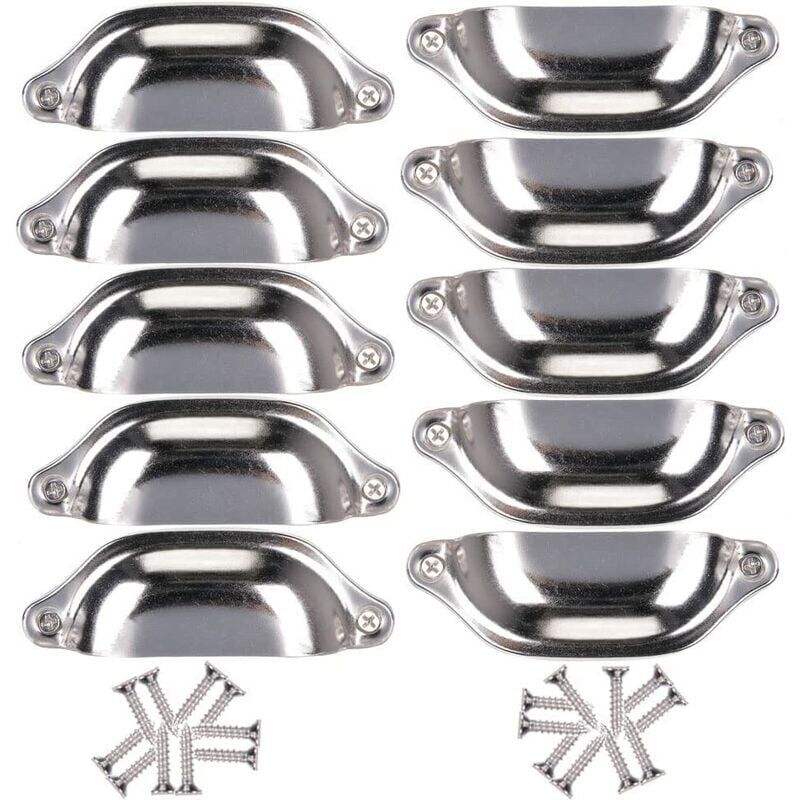 foto del prodotto erhope 10 pezzi 98 mm maniglie decorative per cassetti mobili argento