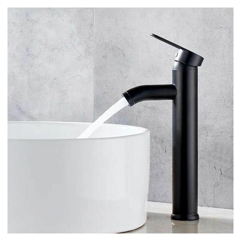 foto del prodotto erhope rubinetto in rame nero opaco, miscelatore per lavabo da bagno, acqua calda e fredda, rubinetto per lavabo opaco, elegante design retr ,