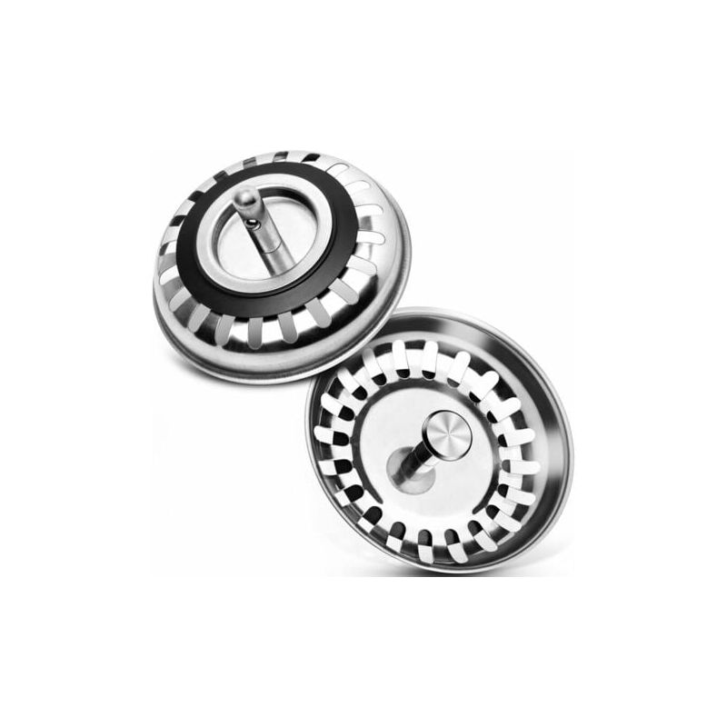 foto del prodotto erhope tappo per foro di scarico del lavandino, 2 pezzi da 80 mm in acciaio inox, tappo di scarico per lavandino, per cucina, bagno, doccia
