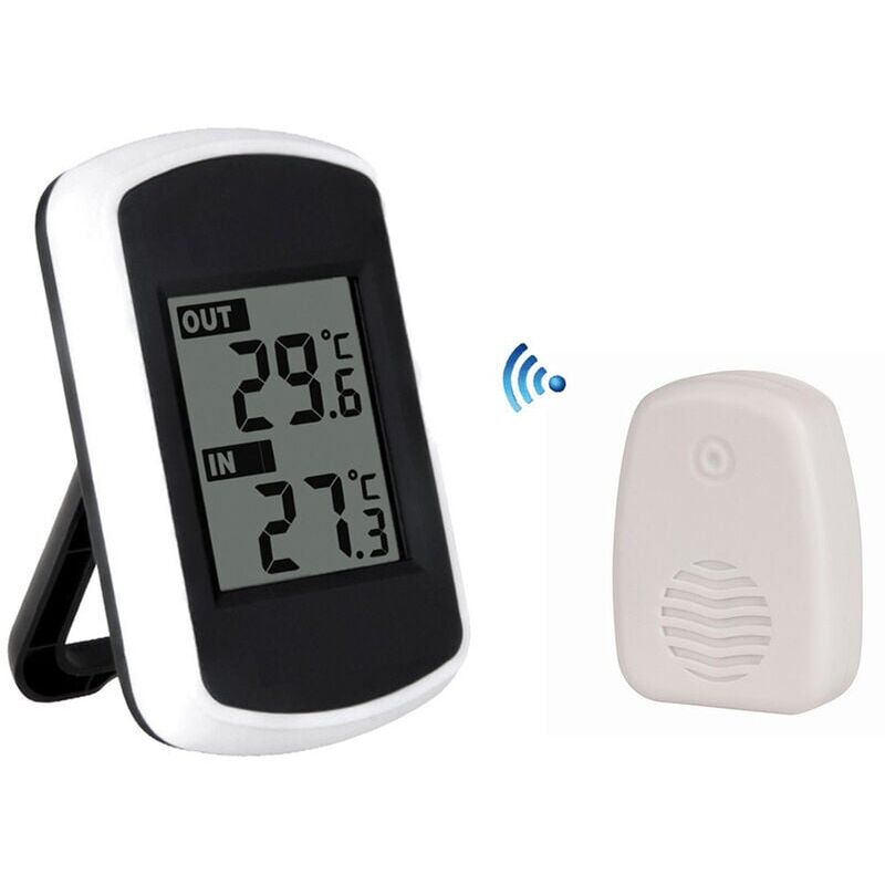 foto del prodotto erhope termometro lcd per uso interno ed esterno, misurazione wireless della temperatura ambiente, tester della temperatura ambiente, 1 ricevitore
