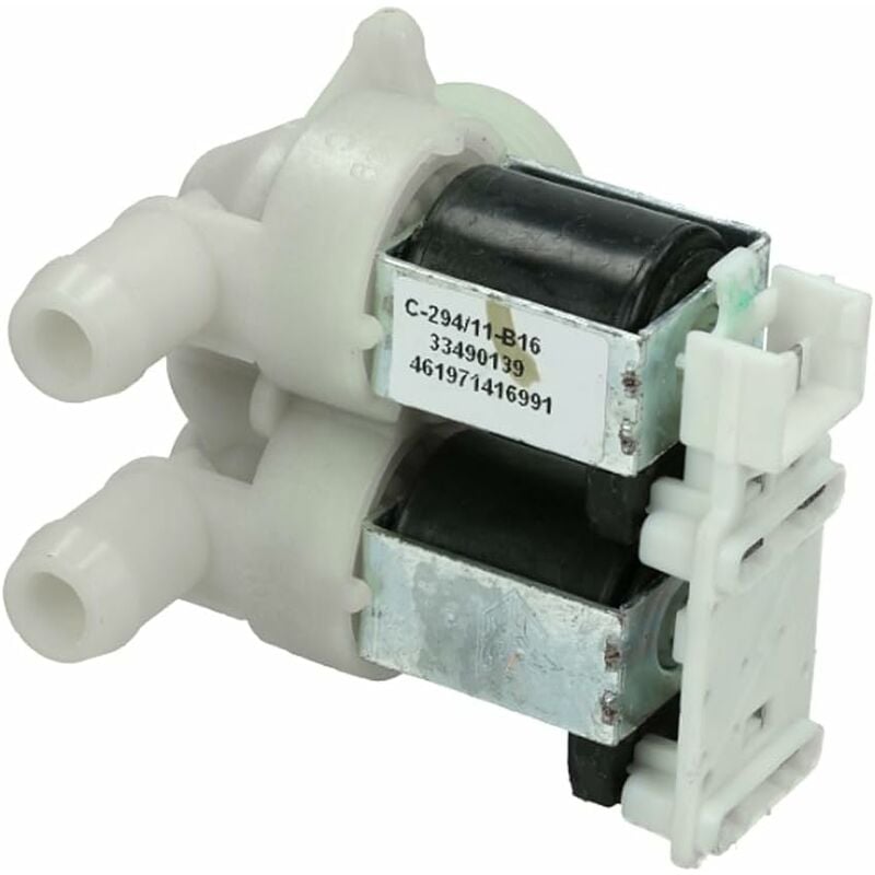 foto del prodotto ericambi , elettrovalvola carico acqua 2 vie 180 per lavatrice, compatibile con whirlpool ignis bauknecht, per modelli awo aws dlc loe wak wwd wa