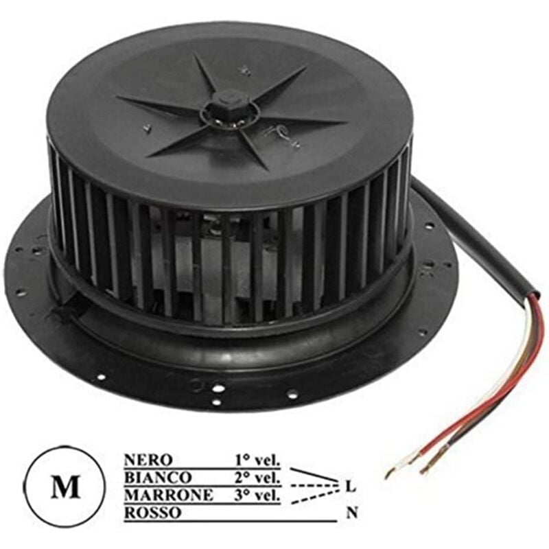 foto del prodotto ericambi motore universale per cappa aspirante faber turboair elica, 3 velocit 100w 230v 50hz, mod. k271896f, senso orario rh direzionale, 