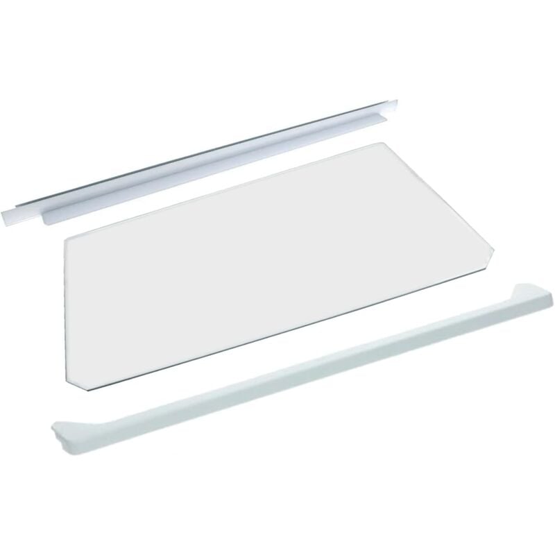 foto del prodotto ericambi, ripiano in vetro completo di profili anteriore posteriore per frigorifero, compatibile con indesit hotpoint, dimensioni vetro 466x307 mm 