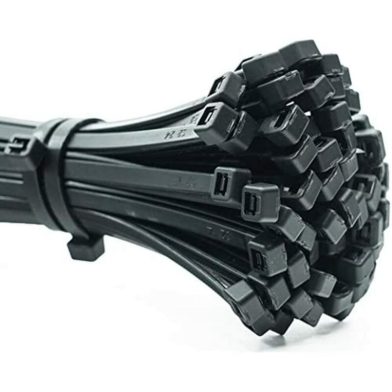 foto del prodotto erko 100 pezzi di fascette di cablaggio professionali 500 x 4,8 mm supporto ordina cavi resistente a uv base per fascetta di cablaggio di colore
