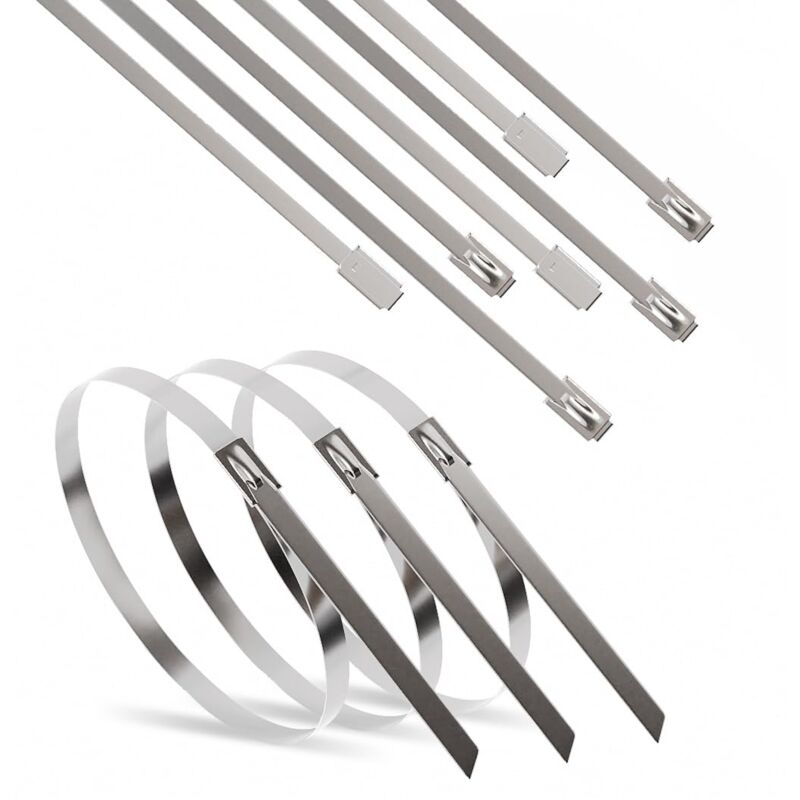 foto del prodotto erko fascette in acciaio inox 300 x 4,6 mm 100 pz. fascette professionali multiuso in acciaio inox, resistenti ai raggi uv, resistenza alla