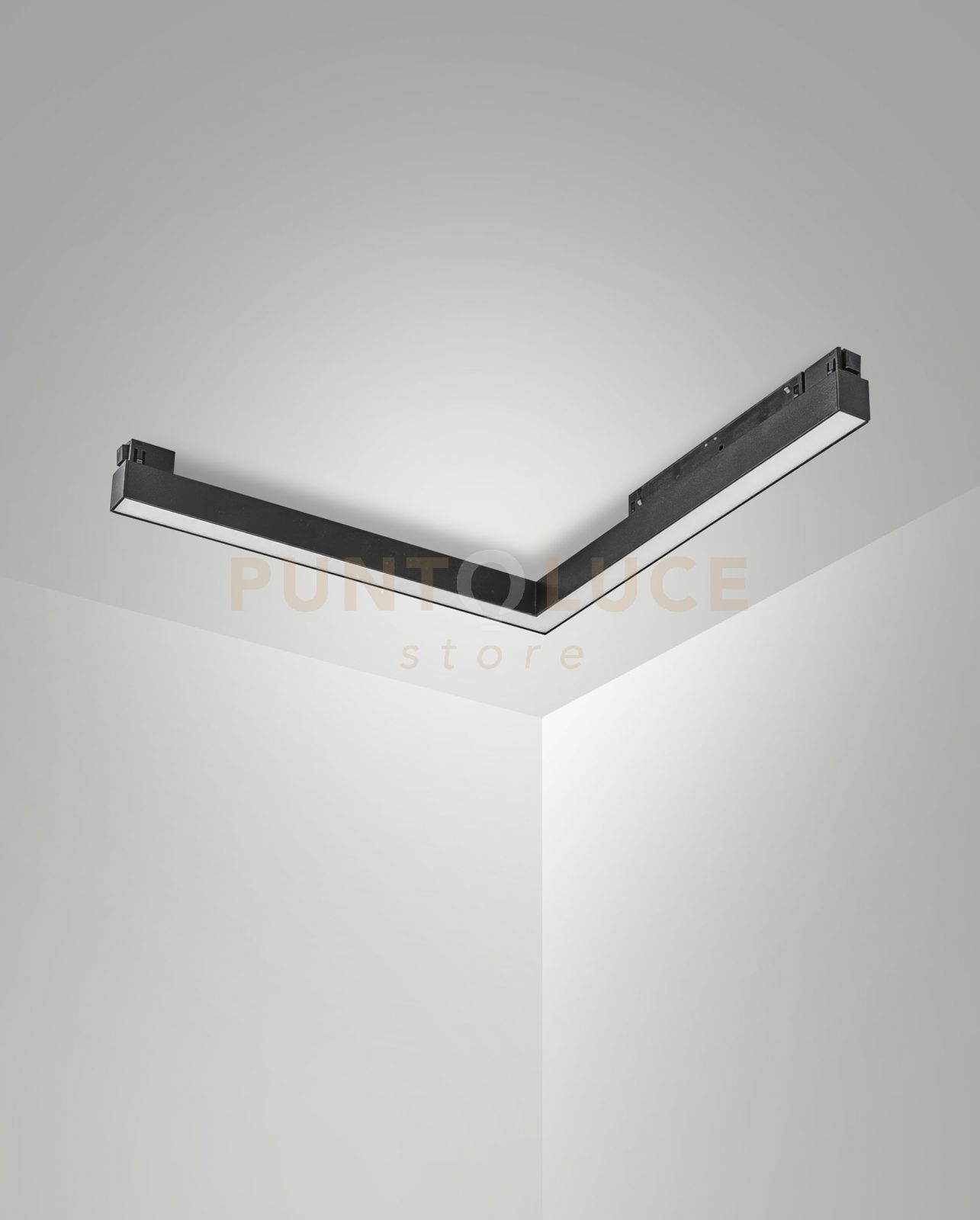foto del prodotto ermes angolo esterno nero 2700k 2236lm 20w opale dimmerabile dali