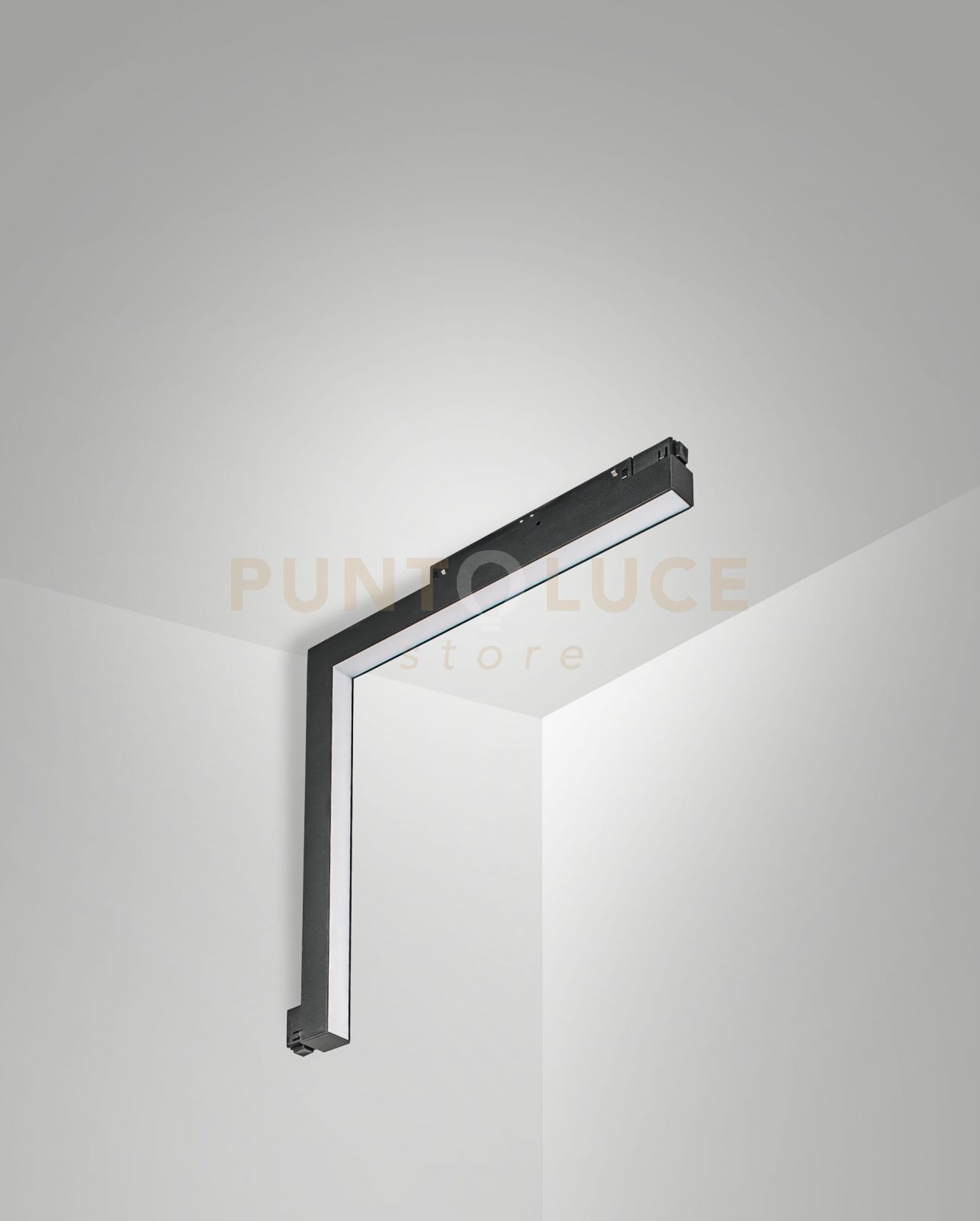 foto del prodotto ermes angolo interno nero 2700k 2236lm 20w opale dimmerabile dali