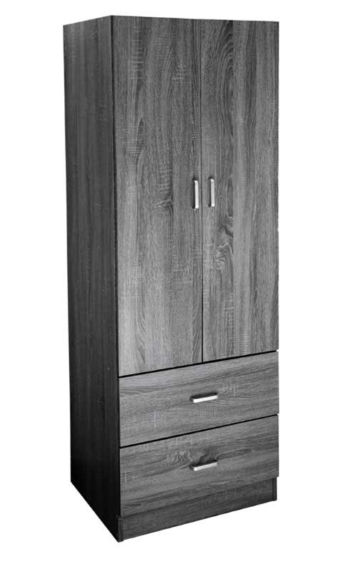 foto del prodotto ermes armadio in legno con 2 ante e cassetti 60 x 22 x 180 cm colore wengè