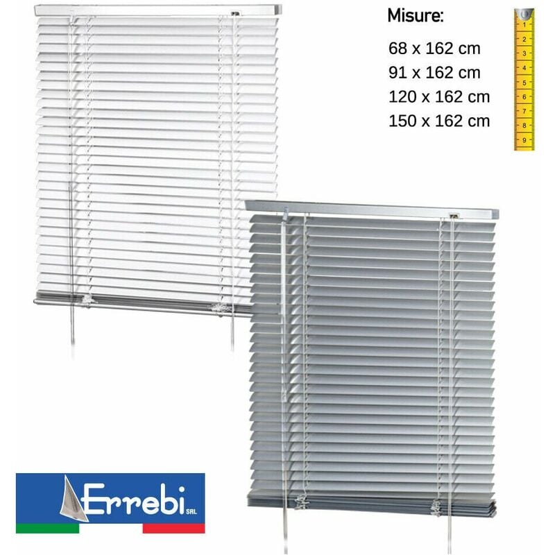 foto del prodotto errebi tenda veneziana in alluminio per portafinestra finestra parasole su misura colore bianco misura 150 x 162 cm