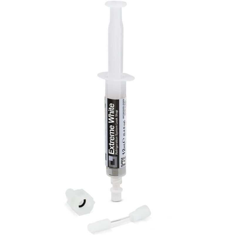 foto del prodotto errecom extreme white, turafalle per frigoriferi con compressore ermetico e con r600 r290 r134a, siringa da 12 ml